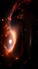 Wall Mural - an aweinspiring depiction of a massive black hole, its swirling accretion disk emitting brilliant st
