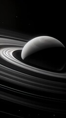 Wall Mural - taken from a distant vantage point, this image reveals saturns majestic rings with a rare perspectiv