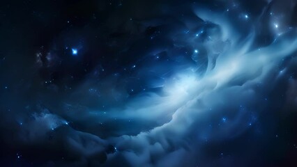 Wall Mural - like a celestial snowstorm, cosmic dust particles swirl and twirl, mirroring the distant starlight a