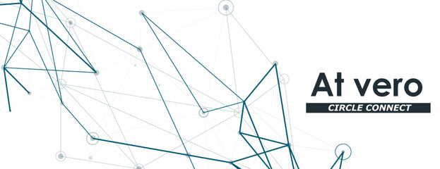 Aufkleber - Abstract vector illustration. Futuristic elegant background for business presentations. Lines and dots connected. Beautiful technology design