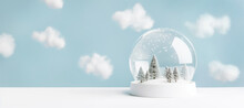 Snow Ball With Winter Christmas Tree