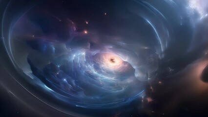 Wall Mural - the ethereal glow of a distant nebula illuminates the surrounding universe, its shimmering clouds mo