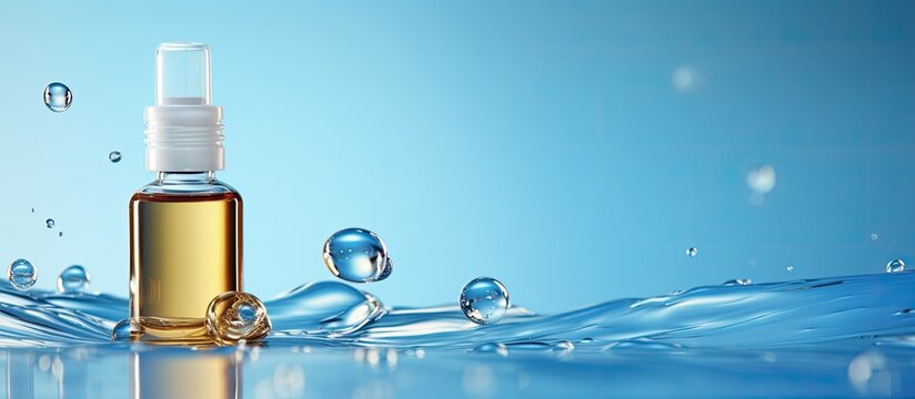 rendered skin care solution isolated on blue background