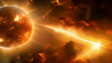 Wall Mural - sun and planet