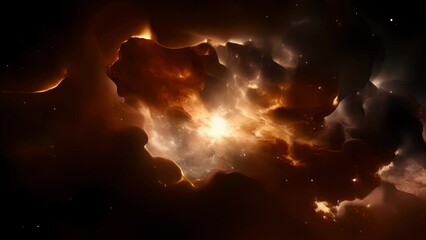 Wall Mural - a captivating ilration capturing the birth of a star, as plumes of golden gas and dust swirl and con