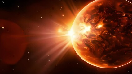 Wall Mural - a breathtaking snapshot captures the moment an exoplanet elegantly crosses the face of its parent st