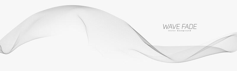 Aufkleber - Abstract background with faded line waves. Warped waveform.