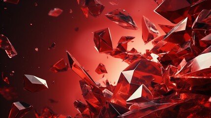 abstract colorful red pattern with a shattered glass texture