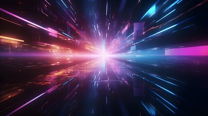 Wall Mural - futuristic technology abstract background with lines for network, big data, data center, server, int