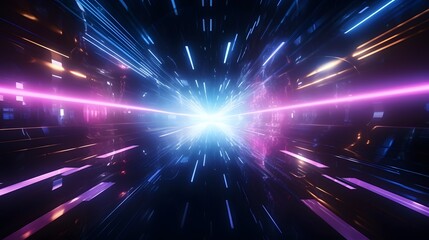 Wall Mural - futuristic technology abstract background with lines for network, big data, data center, server, int