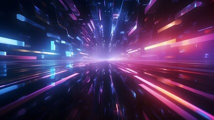 Wall Mural - futuristic technology abstract background with lines for network, big data, data center, server, int