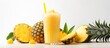 Pineapple beverage on white background