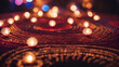 Candle light in Diwali festival. selective focus and blur
