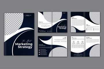 Wall Mural - Modern bi fold brochure template or Cover Page Layout for your business