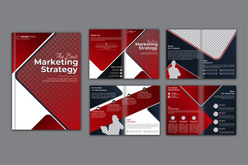 Wall Mural - Corporate Bi Fold Brochure Template or Cover Page Layout 