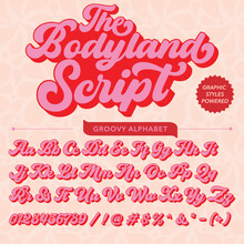 Abstract Professional Groovy Retro Related The Bodyland Script Font Template