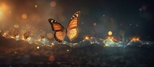 Digital Futuristic Butterfly Evolution Insect Life Cycle Successful Business Transformation