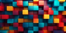 Geometric Colorful 3d Shape Pattern Background