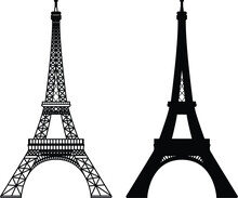 Eiffel Tower Vector Illustration. Famous Paris Monument By Day.
