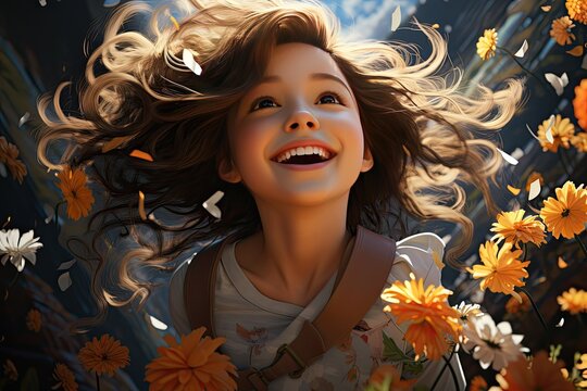 Springtime Happiness llustrations capturing the joy and beauty of spring,Generated with AI