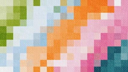 abstract aesthetic background with colorful squares. pastel colors and fabrics textures.