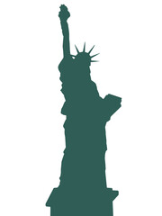 Poster - digital png illustration of silhouette of statue of liberty on transparent background