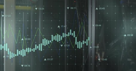 Poster - Animation of multiple graphs with changing numbers over data server room