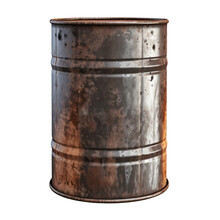 Old Rusty Steel Oil Barrel Object Isolated Png.