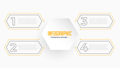 Sticker - 4 steps infographic sequence timeline template in geometric style