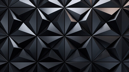 Wall Mural - Black triangular polygon background