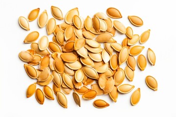 Poster - Generative AI : Pumpkin seeds or pepitas, isolated on white background