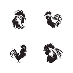 Wall Mural - Rooster logo icon or cock Icons set