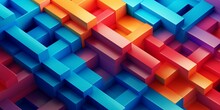 Geometric Colorful 3d Shape Pattern Background