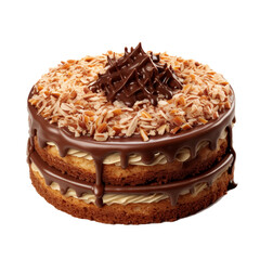 Wall Mural -  German Chocolate Cake American food isolated on white