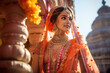 Indian bride in traditional wear and jewelery