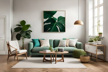 Wall Mural - contemporary living room with sofa