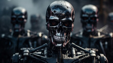 Terminator Danger Robot Science Cyborg Skull Machine Skeleton Future Head
