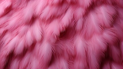 Wall Mural - This vibrant, pink feather close up captures the beauty of nature with its vibrant magenta and red hues, inviting viewers to marvel in its wildness and unique beauty