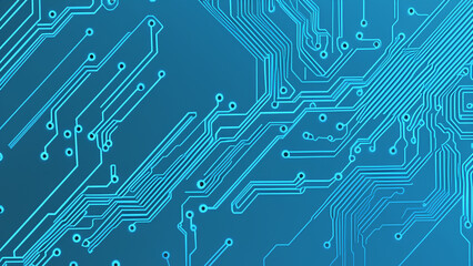 Poster - Blue abstract lines of electricity board as background.