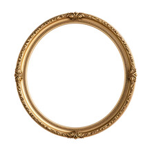 Antique Gold Frame Object Isolated Png.