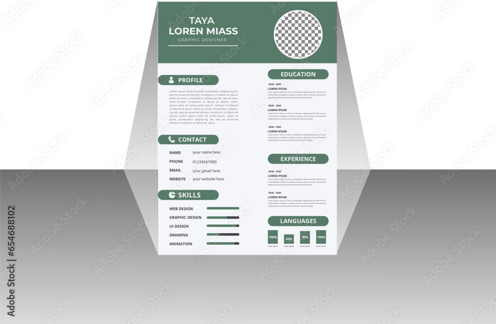 Cv Vector Vector professional cv resume template design Stock Vector | Adobe Stock