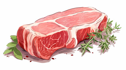 Wall Mural - hand drawn cartoon fresh meat illustration