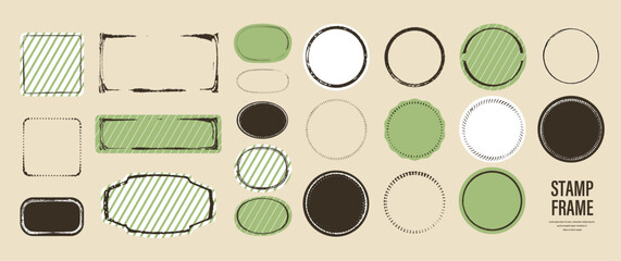 Wall Mural - Faint stamp label frame vector data