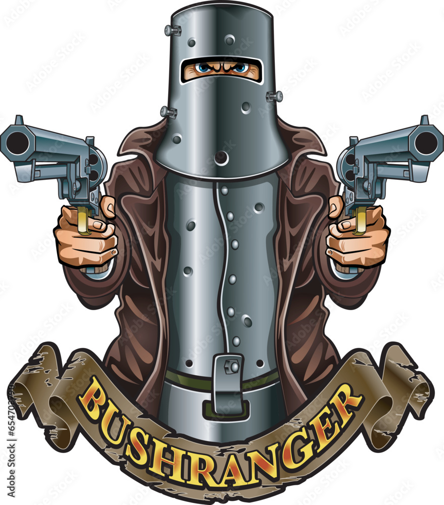 Ned Kelly Famous Australian bushranger Stock Vector | Adobe Stock