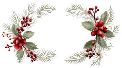 Wall Mural - item Christmas, Vector, white background, wreath