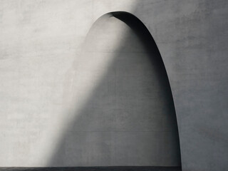 Fototapete - Cement concrete wall curve shade shadow Architecture details