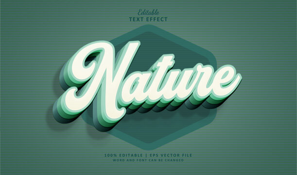 Text Effect Nature Style. Editable Text Effect Style Vintage Retro Old.