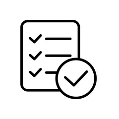 Fototapete - Thin line checklist, report icon on white background