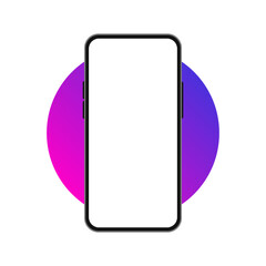 Fototapete - Smartphone Device Round Gradient Mockup Vector Illustration