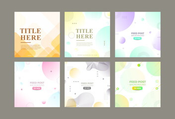 social media post modern template. 6 set collection. abstract . trendy . advertising. eps 10